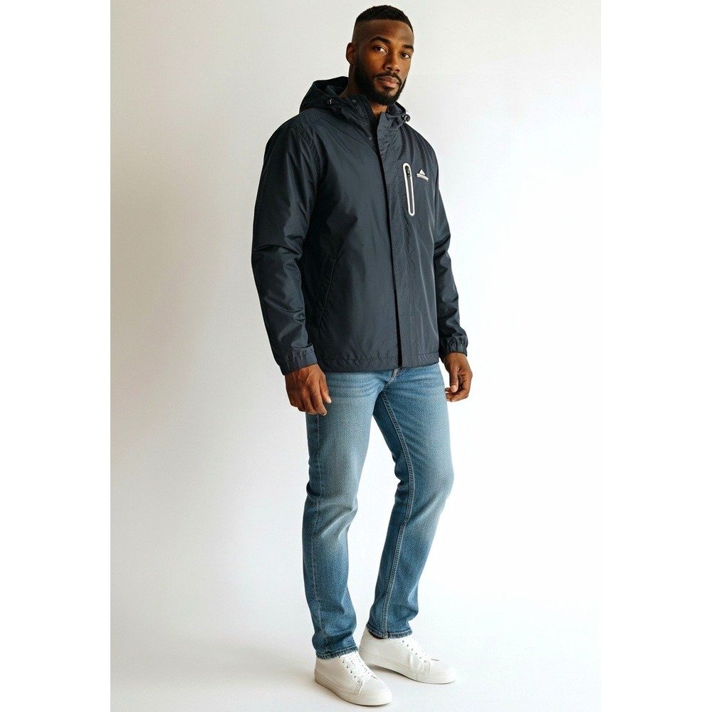 Ozark Trail Mens Blue Cove Windbreaker Jacket Hooded Lined Full Zip OT3909A L